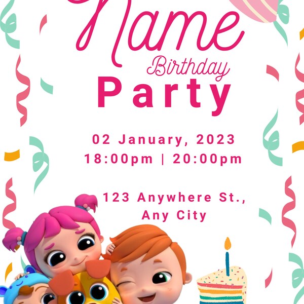 Little Angel girl CANVA template birthday Invitation