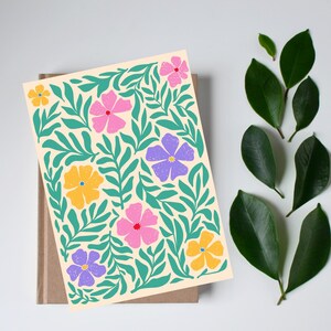 Floral Blank Card: Colorful Botanical Design (Digital Download)