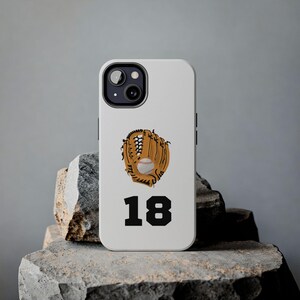 Personalized Baseball iPhone Samsung Galaxy Phone Case | Customizable Jersey Number | Sports Gift for Baseball Parents, Fans, and Players