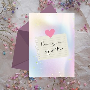 Liebe dich Mama Karte | Digitale Muttertagskarte | Bearbeitbare Canva Vorlage | Druckbares Muttertags Geschenk | Sofort Download