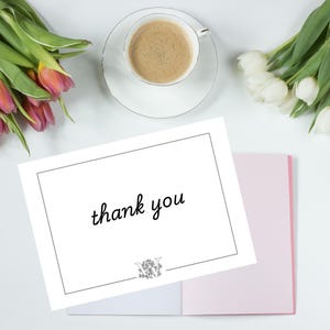Plantilla elegante de papelería con monograma floral: papel imprimible, descarga digital, personalizable