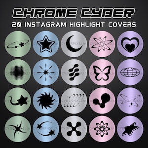 Y2K Instagram Highlight Covers, IG Story, Rave Style, Insta Highlights, Instagram Branding, Y2K Social Media, Y2K Style, Cyber Instagram