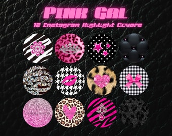 Pink Instagram Highlight Covers, IG Story, Y2K Style, Gyaru, Gal Style