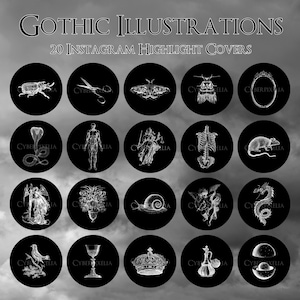 Black Instagram Highlight Covers, Goth IG Icons, Gothic Style, Alternative Instagram
