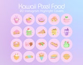 Food Instagram Highlight Covers, Foodie IG Story, Pixel Instagram Covers, Food Social Media