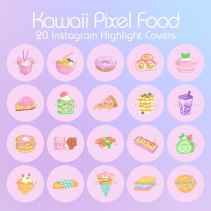 Food Instagram Highlight Cover, Foodie IG Story, Pixel Instagram Cover, Food Social Media