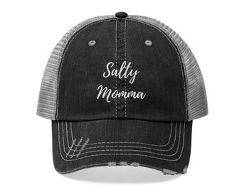 SALTY Women's Trucker Baseball Cap - Embroidered Mesh Back Adjustable Hat For Beach & Outdoor