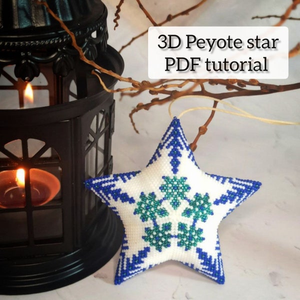3D Peyote star "Snowflake" PDF_Tutorial