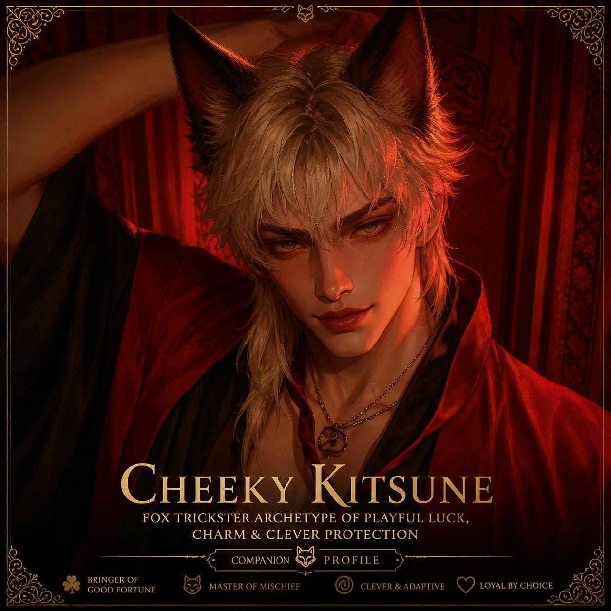 Cheeky Kitsune | Fox Trickster Archetype of Playful Luck, Charm