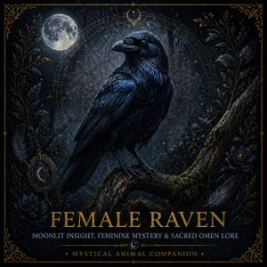 Female Raven Archetype | Moonlit Insight, Feminine Mystery & Sacred Omen Lore | Mystical Animal Companion