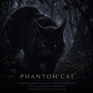 Phantom Cat Archetype Necklace | Shadow Guardian & Clever Trickster Symbolism | Mystical Feline Companion | Nocturnal Spirit Talisman