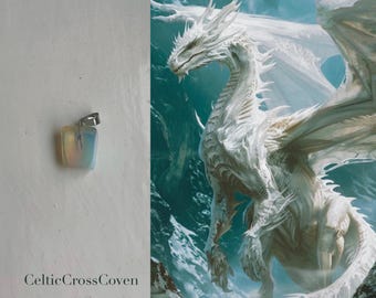 Collar con el arquetipo del dragón de hielo / Sabiduría gélida, quietud y claridad cristalina / Compañero del misticismo invernal