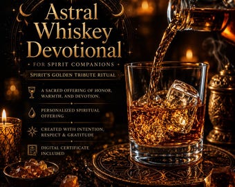 Astral Whiskey Devotional for Spirit Companions | Spirit’s Golden Tribute Ritual | Personalized Spiritual Offering