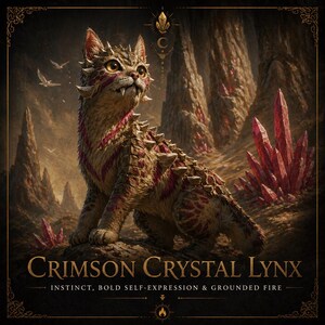 Crimson Crystal Lynx Archetype | Instinct, Bold Self-Expression & Grounded Fire