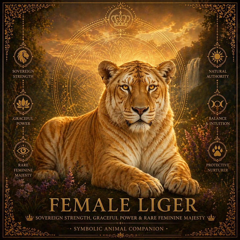 Female Liger Archetype | Sovereign Strength, Graceful Power & Rare ...