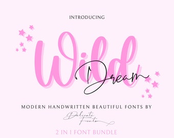 Script Font Bundle: Moderne Schreibschrift für Cricut & Procreate
