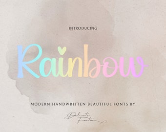 Regenbogen Schreibschrift: Moderne handgeschriebene Schrift (TTF, OTF)