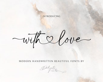 With Love Schreibschrift: Herz & Swash Kalligraphie (TTF, OTF)