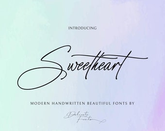 Sweetheart Script Font: Modern Calligraphy (TTF, OTF) (Digital Download)