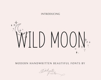 Wild Moon Schreibschrift: Einfache handgeschriebene Schrift (TTF, OTF)