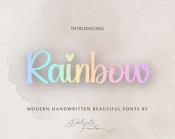 Regenbogen Schreibschrift: Moderne handgeschriebene Schrift (TTF, OTF)
