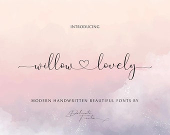 Willow Lovely Schreibschrift, Kalligraphie Schriften (TTF, OTF)