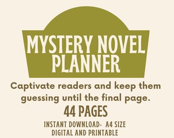 Mystery Novel Planner, Suspense Book Planner, Murder Mystery Book Planner, Mystery Book Outline, Novel Workbook for Crime Writers