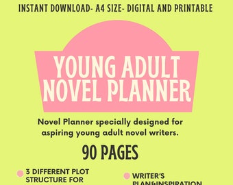 Young Adult Novel Planner - Book Planner for Romance Authors: Love Story Workbook, How to Write a Book, and Novel Outline for YA Fiction