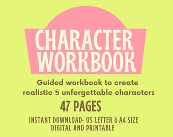 Novel Character Planner, Author Planner Character Workbook, Character Profile Book, Fanfic Novel Character Design, Character Profile Book