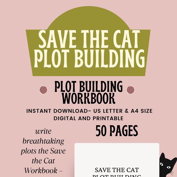 Save the Cat Book Writing Planner, Plot Worksheet, Chapter Outlines, Novel Planner, Plot Building Book, Plot Structure Scene Template