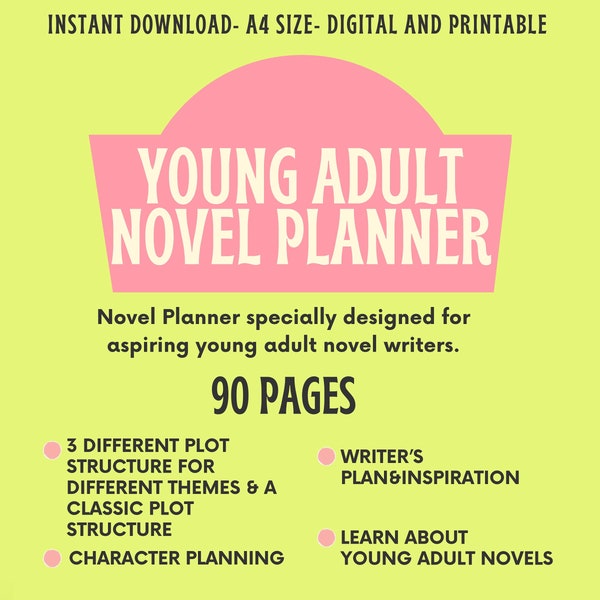 Young Adult Novel Planner - Book Planner for Romance Authors: Love Story Workbook, How to Write a Book, and Novel Outline for YA Fiction