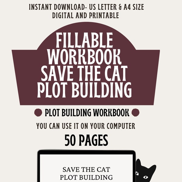 Fillable Save the Cat Book Writing Planner, Plot Worksheet, Chapter Outlines, Novel Planner Plot Building Book Plot Structure Scene Template