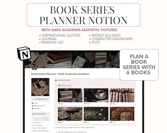Book Series Writing Notion Template- Dark Academia Aesthetic