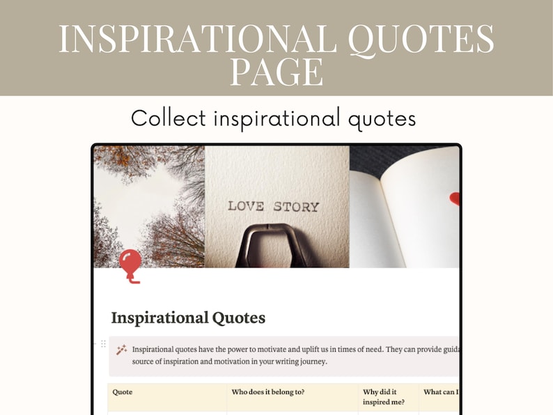 Romance Novel Notion Planner for Authors Romance Book Planner Romance Writing Workbook Guide to Writing a Bestselling Love Novel Planner