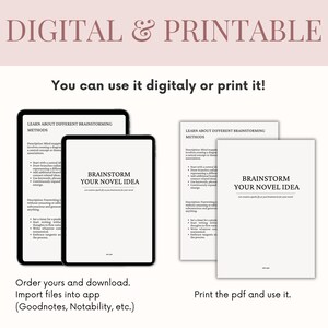 Writer Brainstorming Writing Template for Writers Block, Creative Writing Brainstorm Template, Writing Worksheet, Story Planner