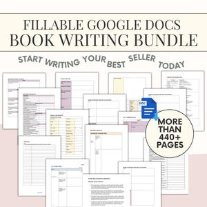 Novel Writing Planner Bundle: Author Book Writing Outline,Fillable Plotting Workbook (Google Docs Word)