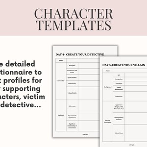 Murder Mystery Book Planner | Fillable Novel Planner Book Outline & Writing Worksheets | Mystery Writing Workbook for Crime Writers | Thriller Novel Plan & Book Series Planner