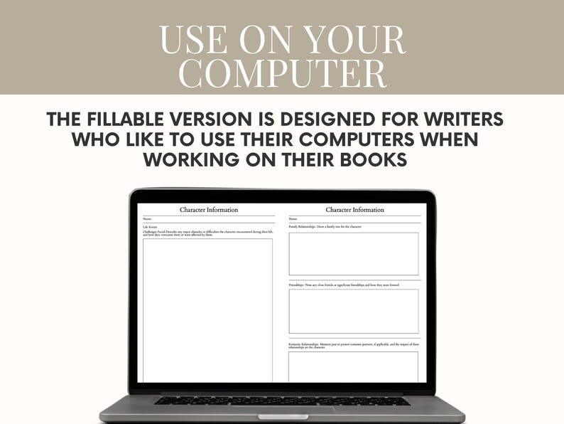 Fillable book character workbook, Author character profile planner, Novel writing template planner, Character writing worksheet, book plan