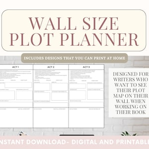 Wall Size Novel Plot Planner: 3 Act Story Outline, Book Writing Poster
