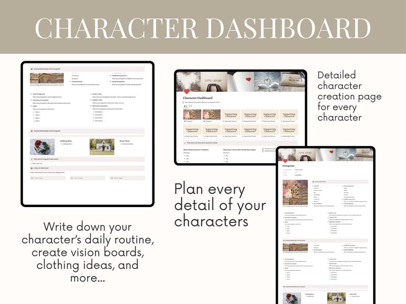 Romance Novel Notion Planner for Authors Romance Book Planner Romance Writing Workbook Guide to Writing a Bestselling Love Novel Planner