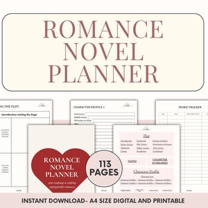 Planificador de novelas románticas: Plantilla de historia de amor, esquema de trama para escribir un libro