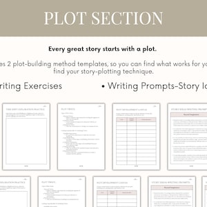 Novel Planner Detailed Digital and Printable Novel Planner World Building Character Creation Workbook Writing Prompts Plot Workbook for writers author planner