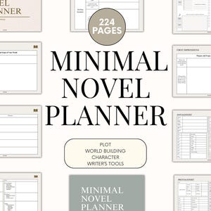 Novel Writing Planner: Author Book Plotting, Story Prep, Character Chart, Nanowrimo