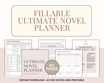 究極の小説プランナー：著者のストーリー準備、キャラクターチャート（記入可能なPDF）