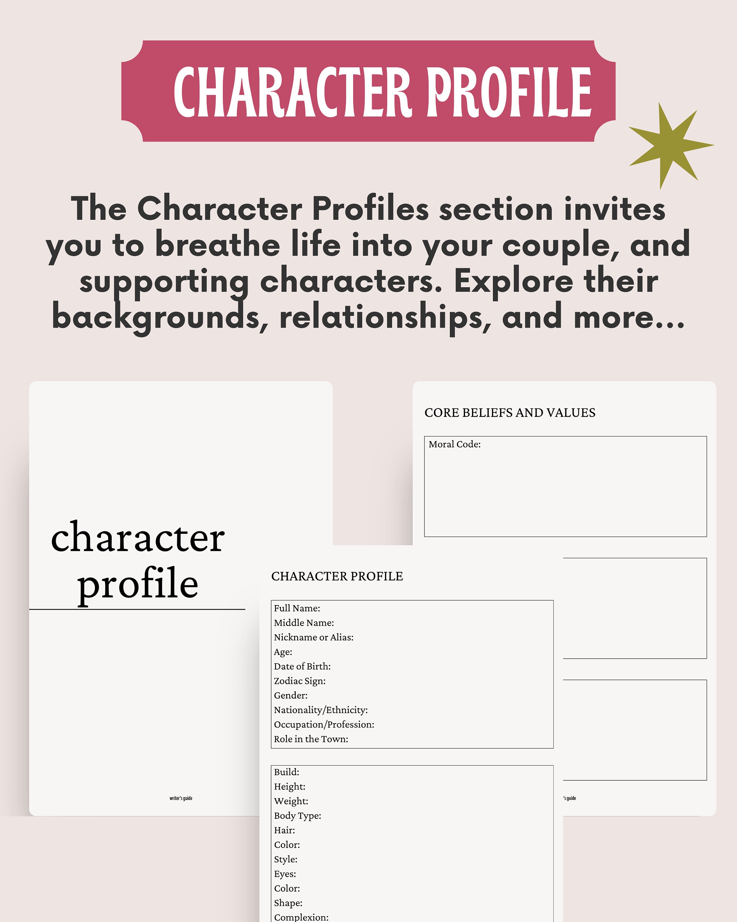 Fillable Romance Novel Planner, Novel Outline Workbook for Romance ...