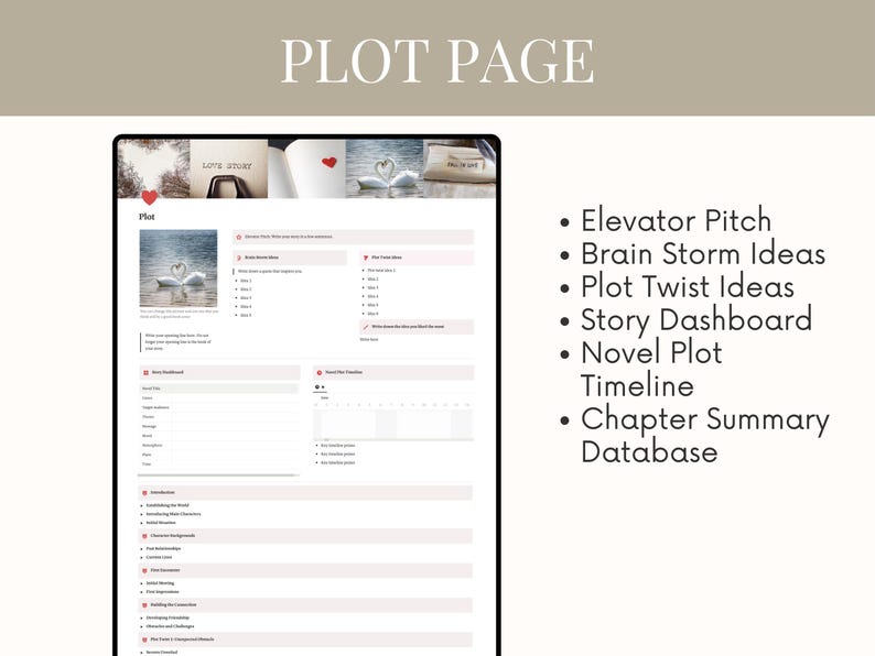 Romance Novel Notion Planner for Authors Romance Book Planner Romance Writing Workbook Guide to Writing a Bestselling Love Novel Planner