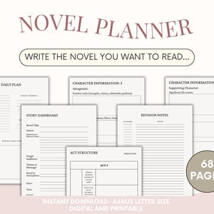 Novel Writing Planner: Author Story Outline, Guided Book Plotting Workbook