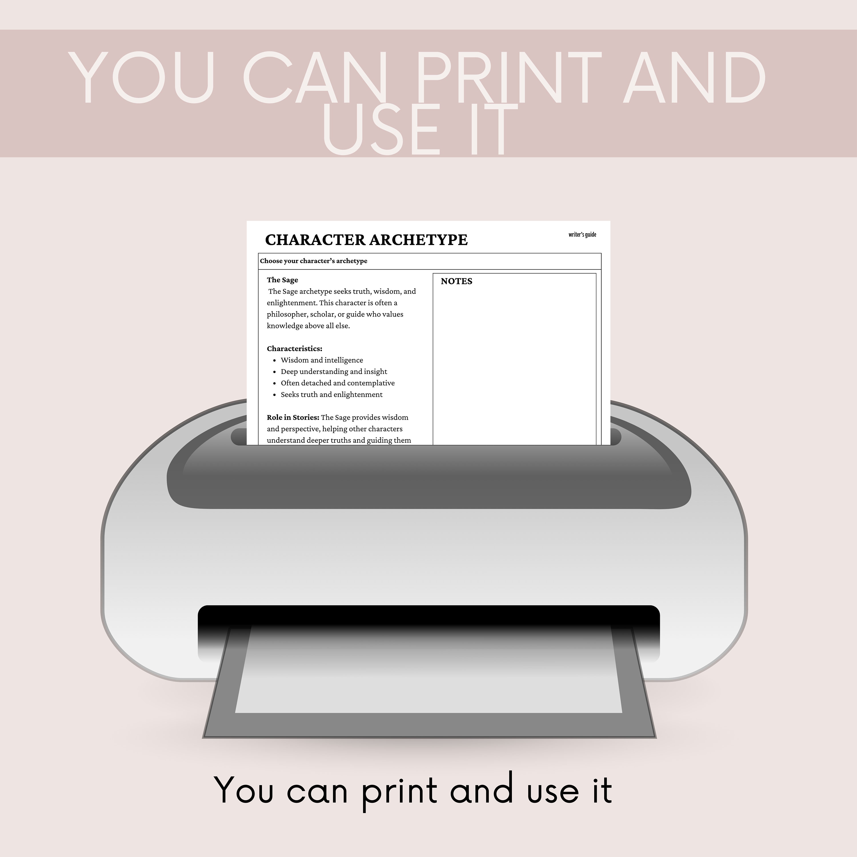 Fillable Character Profile, Printable Character Sheet, Character ...
