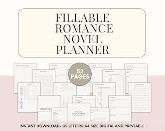 Planificateur de romans d'amour : livre d'exercices sur les histoires d'amour pour auteurs, aperçu de l'intrigue (PDF à remplir)