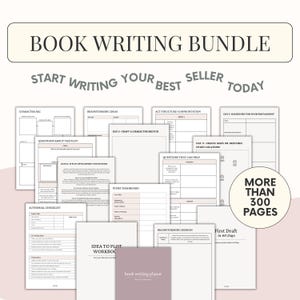 Novel Writing Planner Bundle: Author Story Outline, Character Charts, Book Planner Prep
